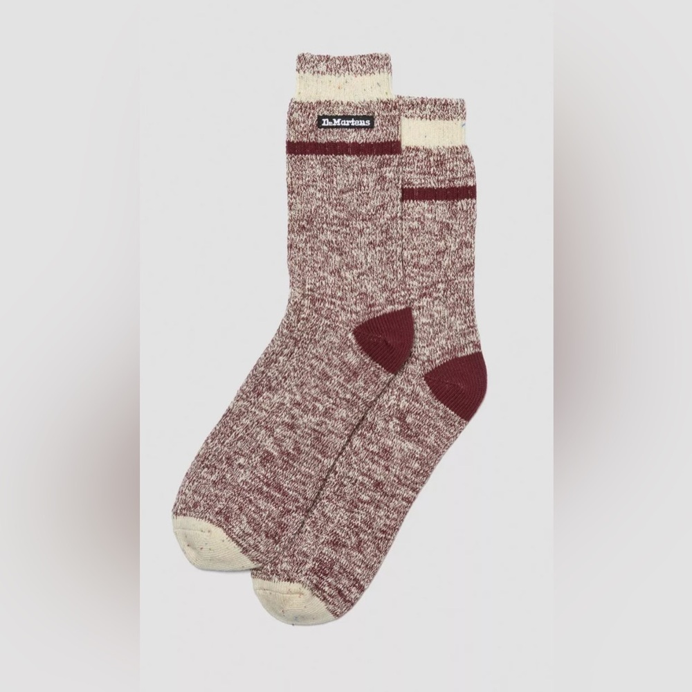 Dr. Martens Marl Organic Cotton Blend Socks S/M Men’s US Size 3-8 Maroon NEW